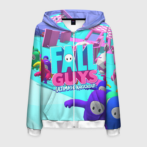 Мужская толстовка на молнии Fall Guys / 3D-Белый – фото 1