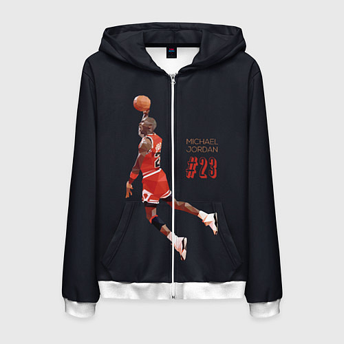 Мужская толстовка на молнии MICHAEL JORDAN / 3D-Белый – фото 1