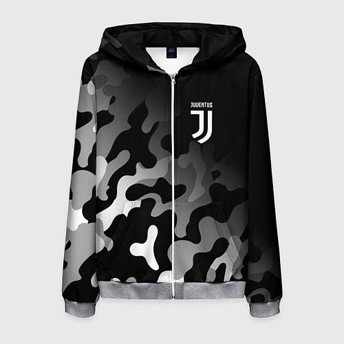 Мужская толстовка на молнии JUVENTUS ЮВЕНТУС / 3D-Меланж – фото 1