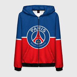 Толстовка 3D на молнии мужская FC PSG, цвет: 3D-черный