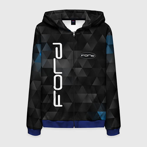 Мужская толстовка на молнии FORD / 3D-Синий – фото 1