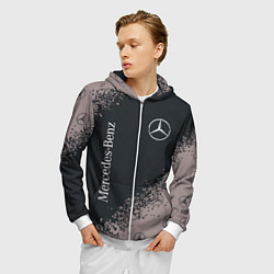 Толстовка 3D на молнии мужская MERCEDES МЕРСЕДЕС, цвет: 3D-белый — фото 2