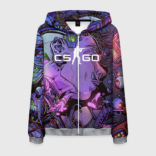 Мужская толстовка на молнии CS GO / 3D-Меланж – фото 1