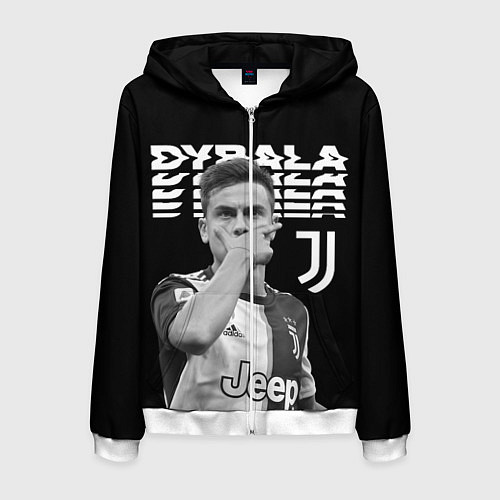 Мужская толстовка на молнии Paulo Dybala / 3D-Белый – фото 1