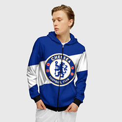 Толстовка 3D на молнии мужская Chelsea SPORT, цвет: 3D-черный — фото 2