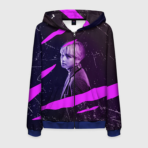 Мужская толстовка на молнии BTS / 3D-Синий – фото 1