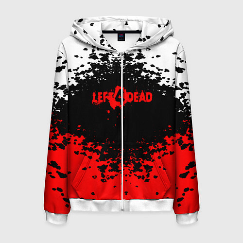 Мужская толстовка на молнии Left 4 Dead / 3D-Белый – фото 1