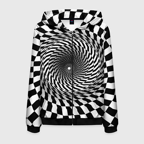 Мужская толстовка на молнии Иллюзия / 3D-Черный – фото 1