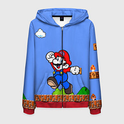 Толстовка 3D на молнии мужская Mario, цвет: 3D-красный