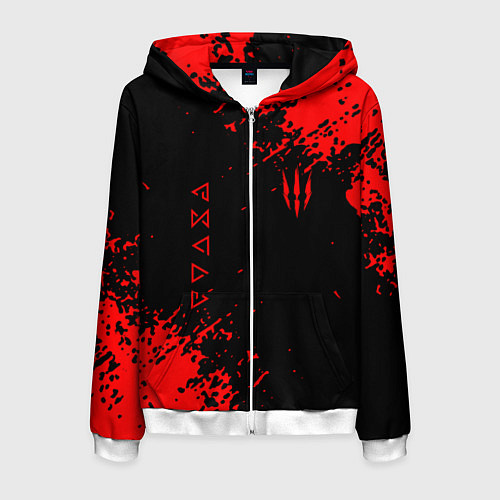 Мужская толстовка на молнии The Witcher / 3D-Белый – фото 1