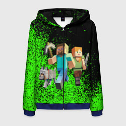 Толстовка 3D на молнии мужская Minecraft, цвет: 3D-синий