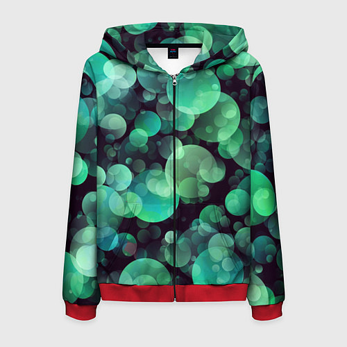 Мужская толстовка на молнии Абстракция / 3D-Красный – фото 1