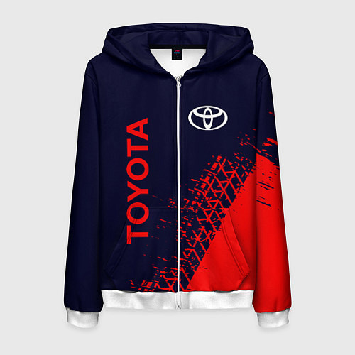 Мужская толстовка на молнии TOYOTA ТОЙОТА / 3D-Белый – фото 1