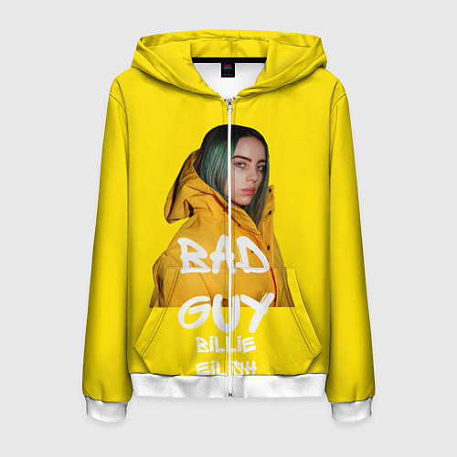 Мужская толстовка на молнии Billie Eilish Билли Айлиш / 3D-Белый – фото 1
