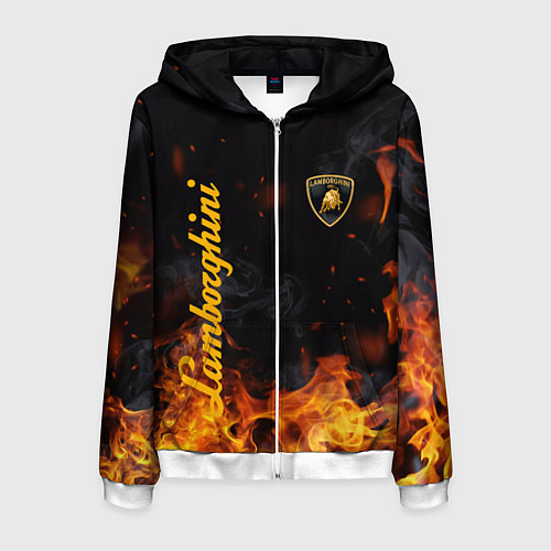 Мужская толстовка на молнии LAMBORGHINI / 3D-Белый – фото 1
