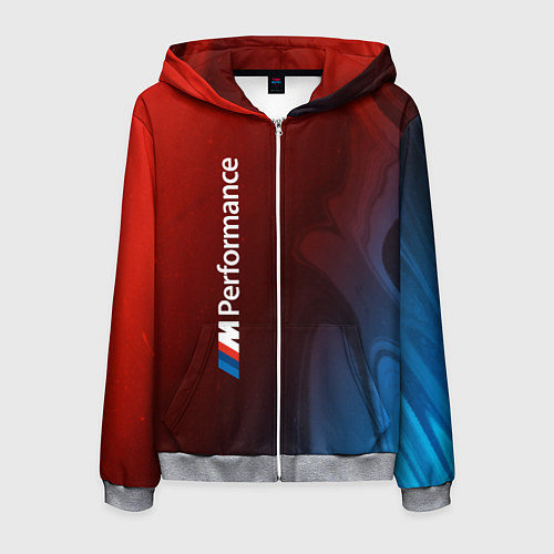 Мужская толстовка на молнии BMW БМВ / 3D-Меланж – фото 1