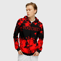 Толстовка 3D на молнии мужская DARK SOULS, цвет: 3D-черный — фото 2