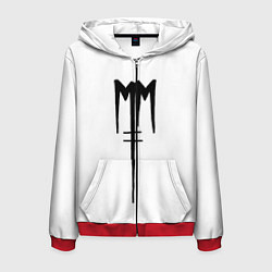 Толстовка 3D на молнии мужская Marilyn Manson, цвет: 3D-красный