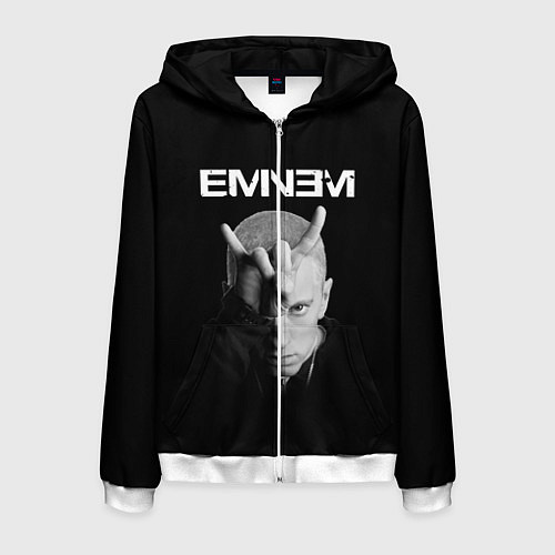 Мужская толстовка на молнии EMINEM / 3D-Белый – фото 1