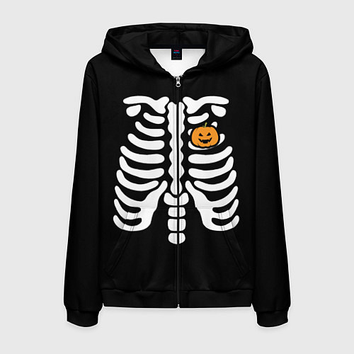 Мужская толстовка на молнии Halloween / 3D-Черный – фото 1