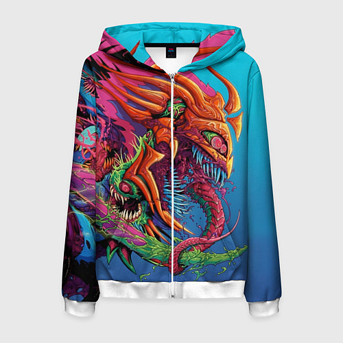 Мужская толстовка на молнии HyperBeast / 3D-Белый – фото 1