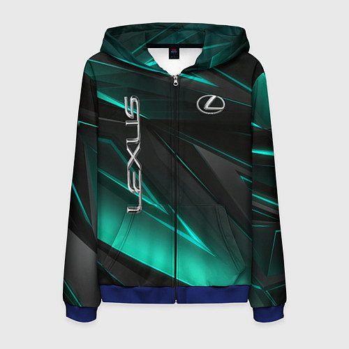 Мужская толстовка на молнии Lexus / 3D-Синий – фото 1