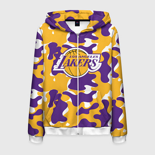 Мужская толстовка на молнии LA LAKERS ЛЕЙКЕРС / 3D-Белый – фото 1