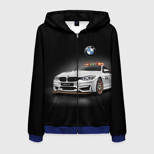 Мужская толстовка на молнии Safety car / 3D-Синий – фото 1