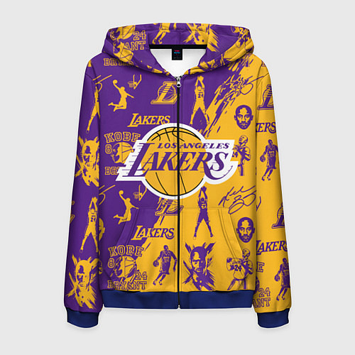 Мужская толстовка на молнии КОБИ БРАЙАНТ / 3D-Синий – фото 1