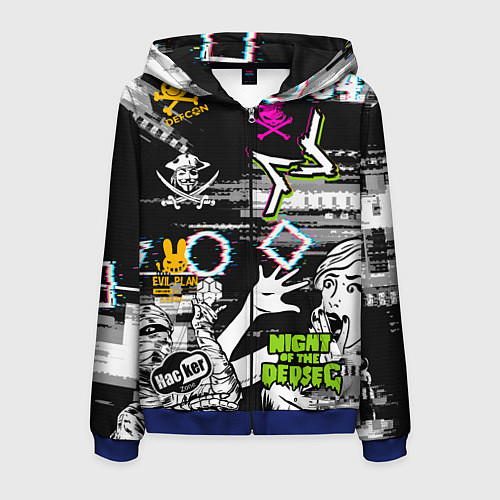 Мужская толстовка на молнии Watch Dogs / 3D-Синий – фото 1