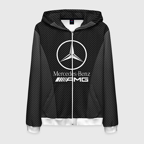Мужская толстовка на молнии MERCEDES-BENZ / 3D-Белый – фото 1