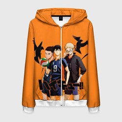 Толстовка 3D на молнии мужская Haikyu Team, цвет: 3D-белый