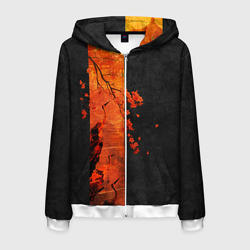 Мужская толстовка на молнии ЦАПЛЯ / 3D-Белый – фото 1