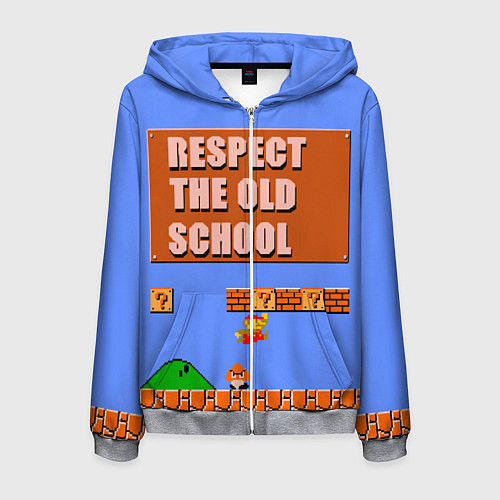 Мужская толстовка на молнии Марио / 3D-Меланж – фото 1