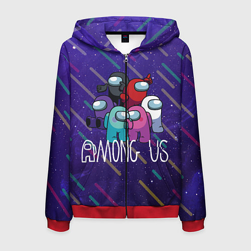 Мужская толстовка на молнии Among Us / 3D-Красный – фото 1