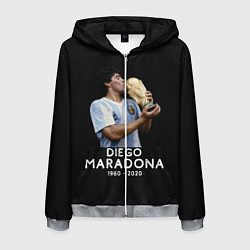 Толстовка 3D на молнии мужская Diego Maradona, цвет: 3D-меланж