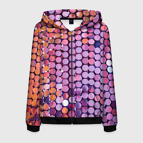 Мужская толстовка на молнии Вечеринка точки глянцевый узор / 3D-Черный – фото 1