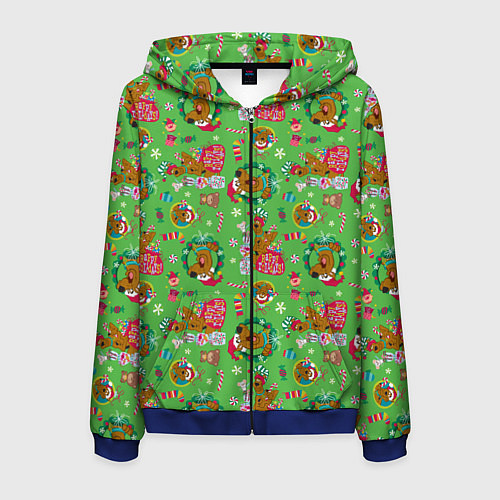 Мужская толстовка на молнии Scooby-Doo / 3D-Синий – фото 1