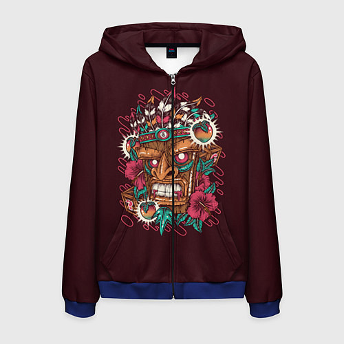 Мужская толстовка на молнии Crash Bandicoot / 3D-Синий – фото 1