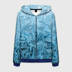 Толстовка 3D на молнии мужская Иней, цвет: 3D-синий