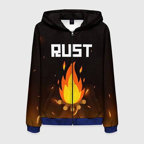 Мужская толстовка на молнии RUST / 3D-Синий – фото 1