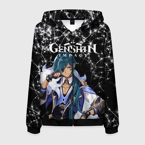 Мужская толстовка на молнии Enshin Impact / 3D-Черный – фото 1