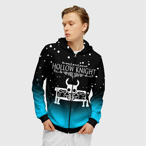Мужская толстовка на молнии HOLLOW KNIGHT / 3D-Черный – фото 3