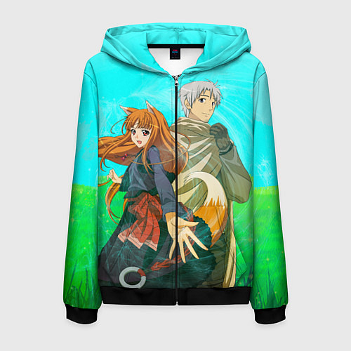 Мужская толстовка на молнии Волчица и пряности / 3D-Черный – фото 1