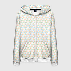 Толстовка 3D на молнии мужская Четыре элемента паттерн текстура, цвет: 3D-белый