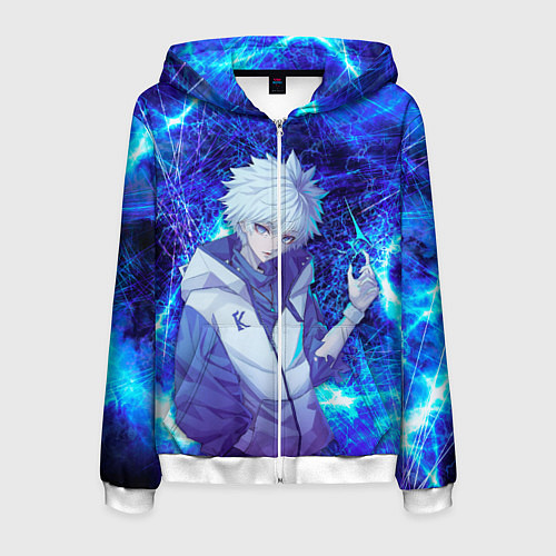 Мужская толстовка на молнии Киллуа Золдик / 3D-Белый – фото 1
