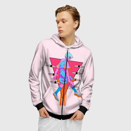 Мужская толстовка на молнии Евангилион / 3D-Черный – фото 3