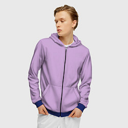 Толстовка 3D на молнии мужская Глициниевый цвет без рисунка, цвет: 3D-синий — фото 2