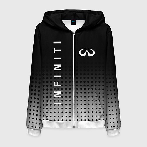 Мужская толстовка на молнии Infiniti / 3D-Белый – фото 1