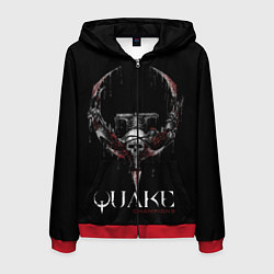 Толстовка 3D на молнии мужская Quake Champions, цвет: 3D-красный